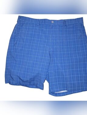 PGA Tour Men's Blue Plaid Golf Shorts Size 38